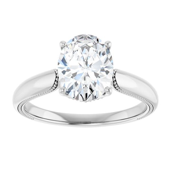 4-Prong Solitaire Engagement Ring with Accent Image 3 Greenfield Jewelers Pittsburgh, PA