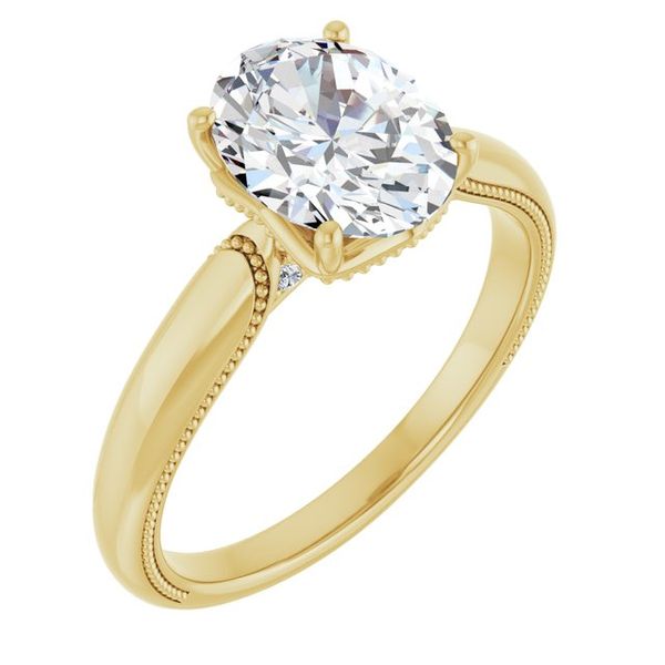 4-Prong Solitaire Engagement Ring with Accent Stuart Benjamin & Co. Jewelry Designs San Diego, CA