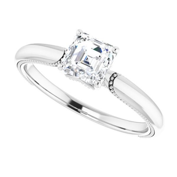 4-Prong Solitaire Engagement Ring with Accent Image 5 Greenfield Jewelers Pittsburgh, PA