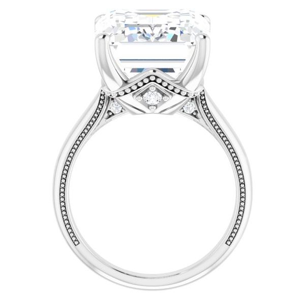 4-Prong Solitaire Engagement Ring with Accent Image 2 House of Silva Wooster, OH