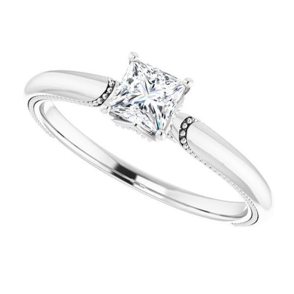 4-Prong Solitaire Engagement Ring with Accent Image 5 Jewel Smiths Oklahoma City, OK
