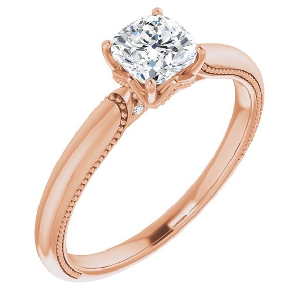 4-Prong Solitaire Engagement Ring with Accent Perry's Emporium Wilmington, NC