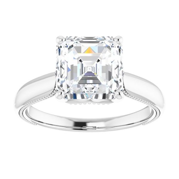 4-Prong Solitaire Engagement Ring with Accent Image 3 Mueller Jewelers Chisago City, MN