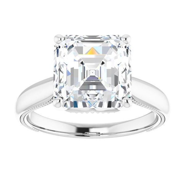 4-Prong Solitaire Engagement Ring with Accent Image 3 House of Silva Wooster, OH