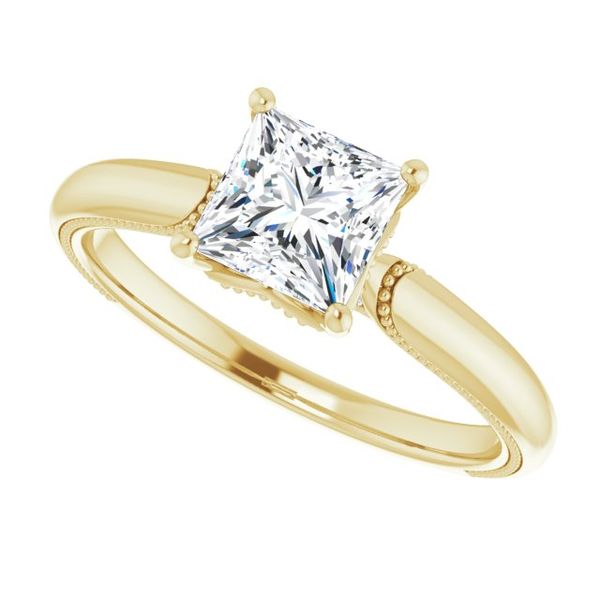 4-Prong Solitaire Engagement Ring with Accent Image 5 Swede's Jewelers East Windsor, CT