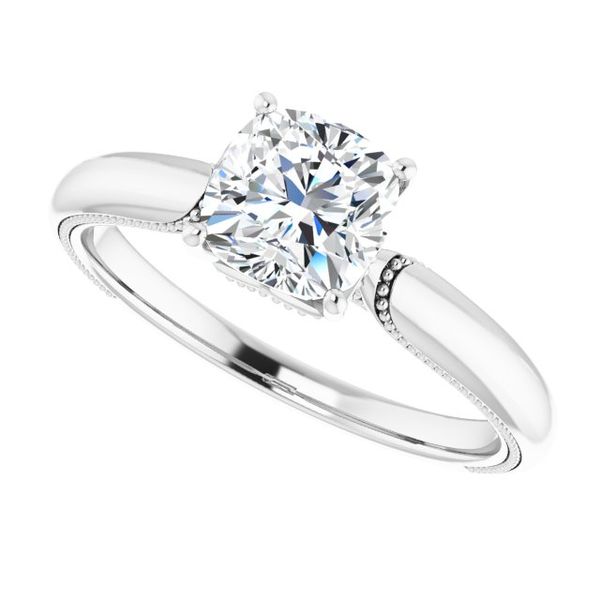 4-Prong Solitaire Engagement Ring with Accent Image 5 LeeBrant Jewelry & Watch Co Sandy Springs, GA