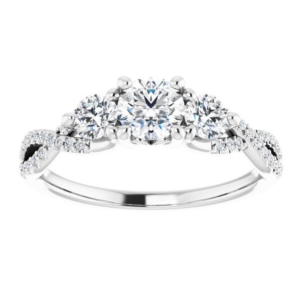 Three-Stone Engagement Ring Image 3 Meritage Jewelers Lutherville, MD