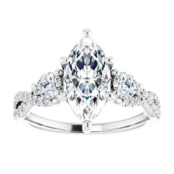 Three-Stone Engagement Ring Image 3 LeeBrant Jewelry & Watch Co Sandy Springs, GA