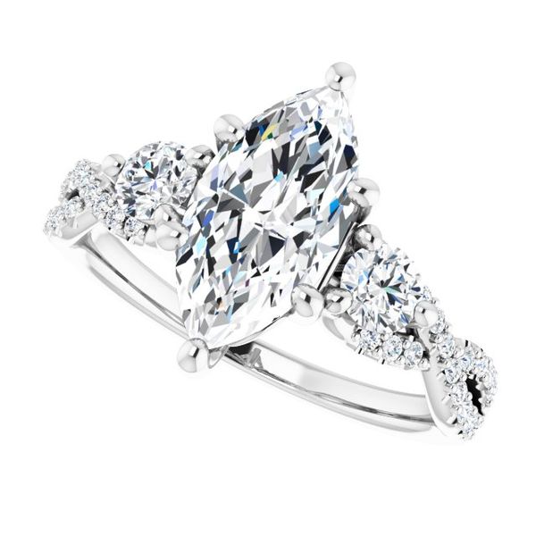 Three-Stone Engagement Ring Image 5 Von's Jewelry, Inc. Lima, OH