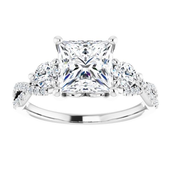 Three-Stone Engagement Ring Image 3 Maharaja's Fine Jewelry & Gift Panama City, FL