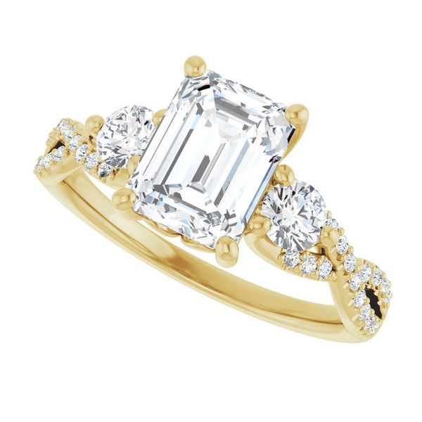 Three-Stone Engagement Ring Image 5 Maharaja's Fine Jewelry & Gift Panama City, FL