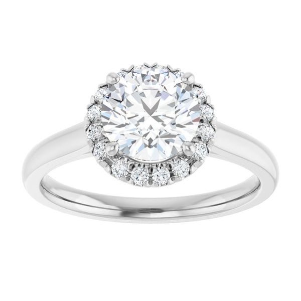 French-Set Halo-Style Engagement Ring Image 3 Mueller Jewelers Chisago City, MN