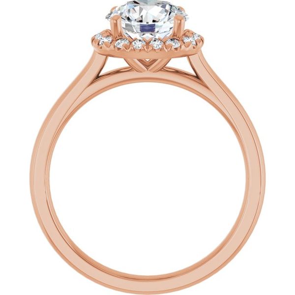 French-Set Halo-Style Engagement Ring Image 2 Perry's Emporium Wilmington, NC