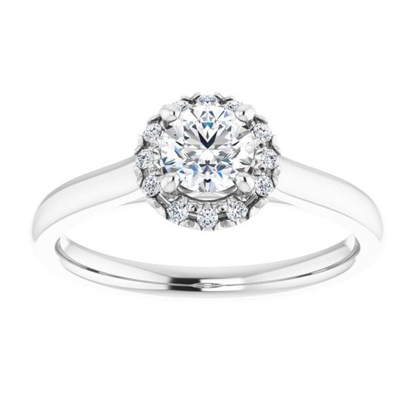 French-Set Halo-Style Engagement Ring Image 3 LeeBrant Jewelry & Watch Co Sandy Springs, GA