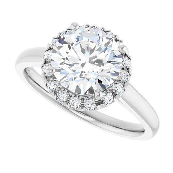 French-Set Halo-Style Engagement Ring Image 5 LeeBrant Jewelry & Watch Co Sandy Springs, GA