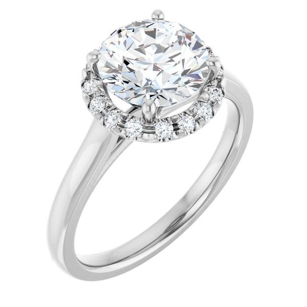 French-Set Halo-Style Engagement Ring Maharaja's Fine Jewelry & Gift Panama City, FL