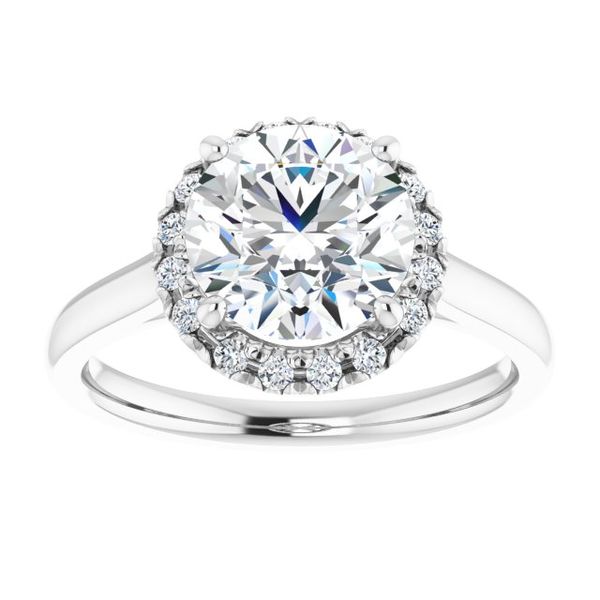 French-Set Halo-Style Engagement Ring Image 3 Thurber's Fine Jewelry Wadsworth, OH