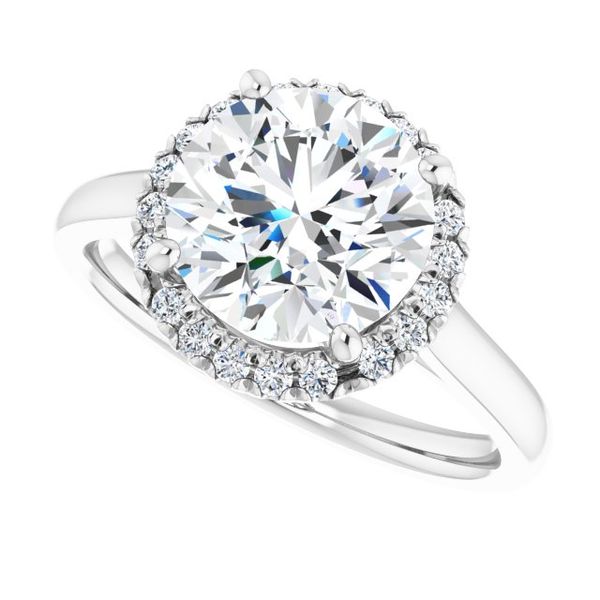 French-Set Halo-Style Engagement Ring Image 5 Stuart Benjamin & Co. Jewelry Designs San Diego, CA