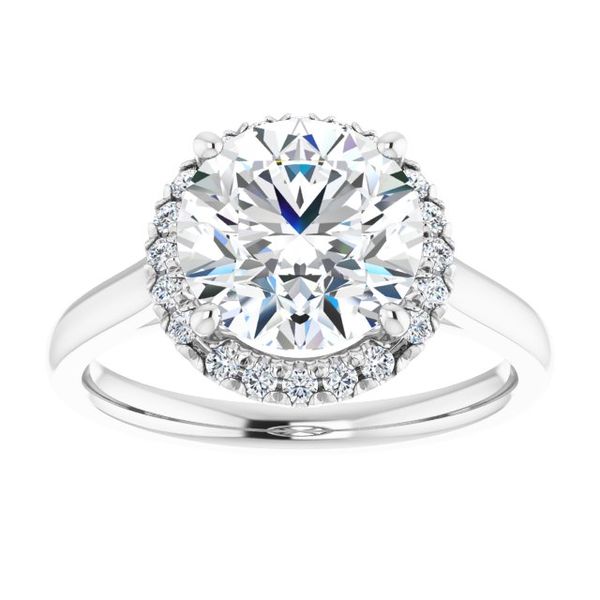 French-Set Halo-Style Engagement Ring Image 3 Thurber's Fine Jewelry Wadsworth, OH