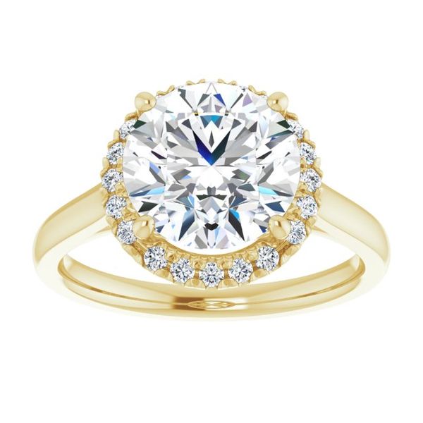 French-Set Halo-Style Engagement Ring Image 3 Von's Jewelry, Inc. Lima, OH
