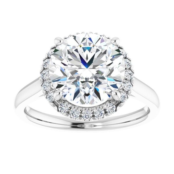 French-Set Halo-Style Engagement Ring Image 3 W.P. Shelton Jewelers Ocean Springs, MS
