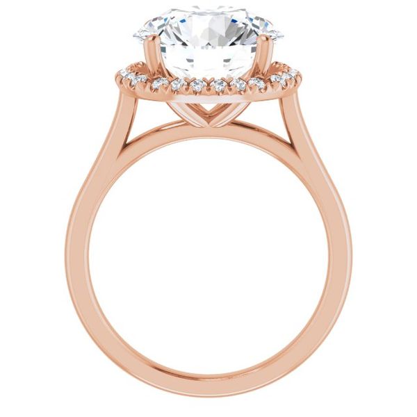 French-Set Halo-Style Engagement Ring Image 2 Maharaja's Fine Jewelry & Gift Panama City, FL