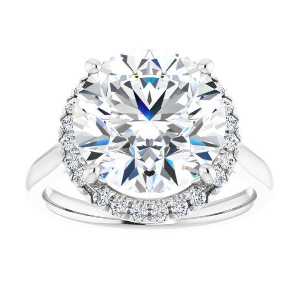 French-Set Halo-Style Engagement Ring Image 3 Z's Fine Jewelry Peoria, AZ