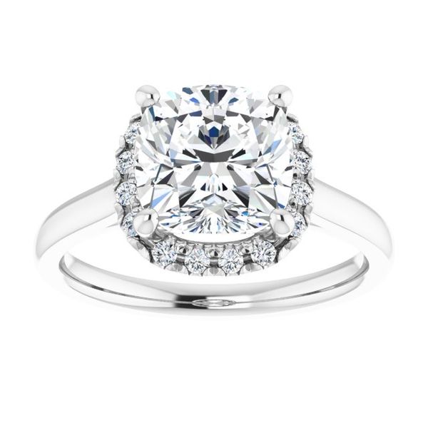 French-Set Halo-Style Engagement Ring Image 3 W.P. Shelton Jewelers Ocean Springs, MS