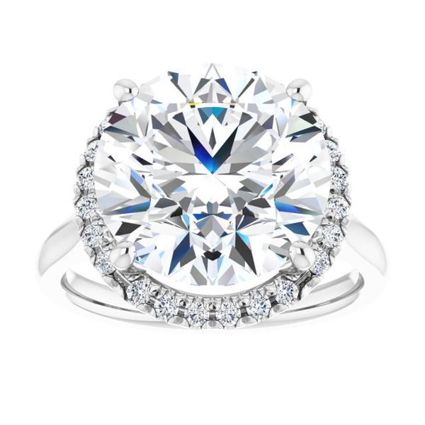 French-Set Halo-Style Engagement Ring Image 3 The Jewelry Source El Segundo, CA
