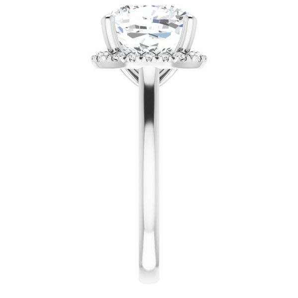 French-Set Halo-Style Engagement Ring Image 4 MurDuff's, Inc. Florence, MA