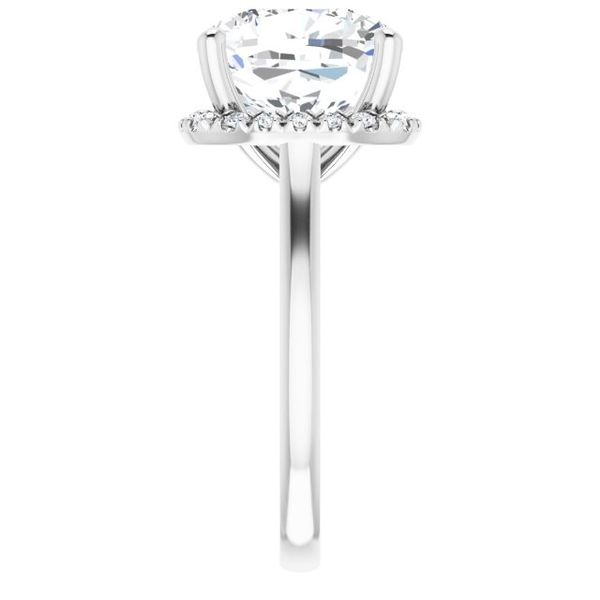 French-Set Halo-Style Engagement Ring Image 4 L.I. Goldmine Smithtown, NY