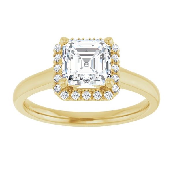 French-Set Halo-Style Engagement Ring Image 3 Maharaja's Fine Jewelry & Gift Panama City, FL