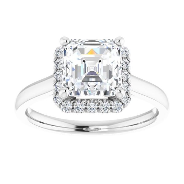 French-Set Halo-Style Engagement Ring Image 3 Shipley's Fine Jewelry Hampstead, MD