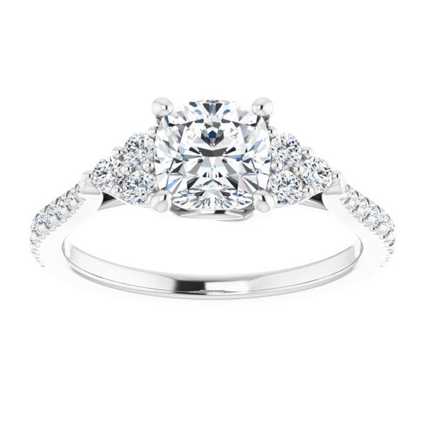 French-Set Engagement Ring Image 3 The Jewelry Source El Segundo, CA
