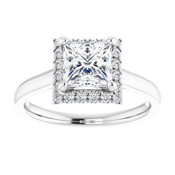 French-Set Halo-Style Engagement Ring Image 3 Reiniger Jewelers Swansea, IL