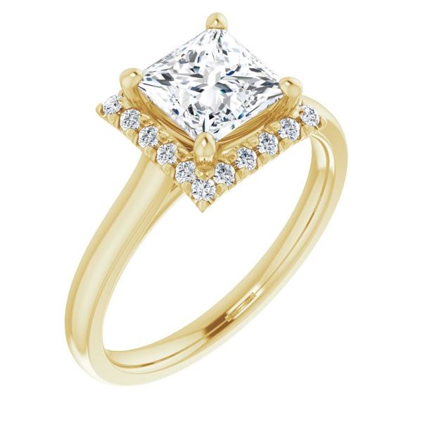French-Set Halo-Style Engagement Ring The Jewelry Source El Segundo, CA