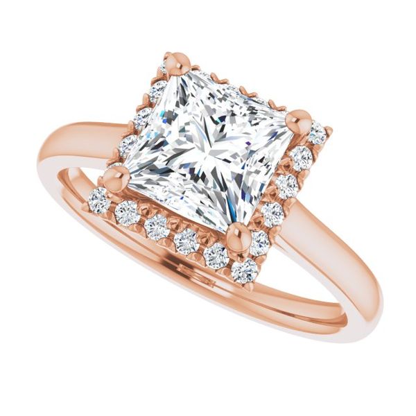 French-Set Halo-Style Engagement Ring Image 5 Maharaja's Fine Jewelry & Gift Panama City, FL