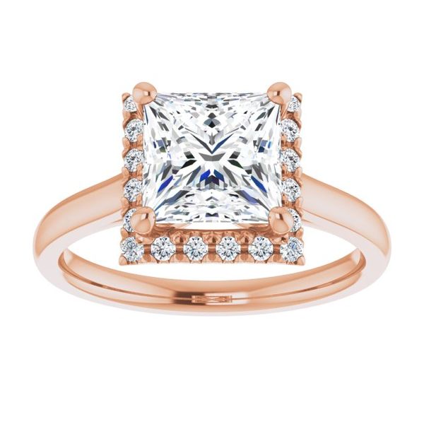 French-Set Halo-Style Engagement Ring Image 3 Z's Fine Jewelry Peoria, AZ