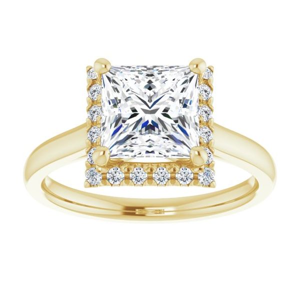French-Set Halo-Style Engagement Ring Image 3 The Jewelry Source El Segundo, CA