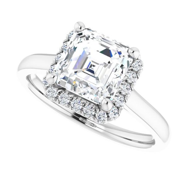 French-Set Halo-Style Engagement Ring Image 5 L.I. Goldmine Smithtown, NY