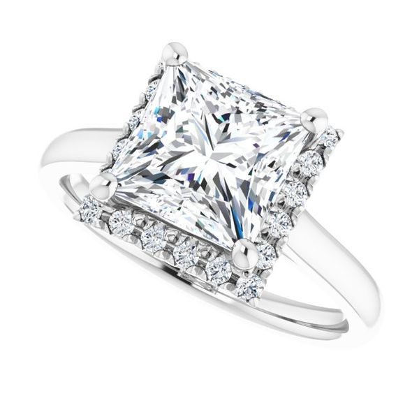 French-Set Halo-Style Engagement Ring Image 5 House of Silva Wooster, OH