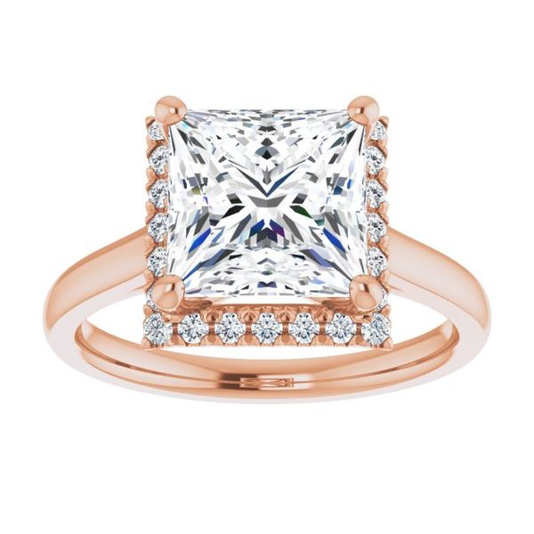 French-Set Halo-Style Engagement Ring Image 3 Maharaja's Fine Jewelry & Gift Panama City, FL