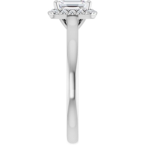French-Set Halo-Style Engagement Ring Image 4 The Jewelry Source El Segundo, CA