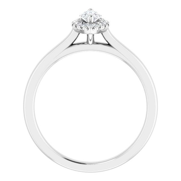 French-Set Halo-Style Engagement Ring Image 2 L.I. Goldmine Smithtown, NY
