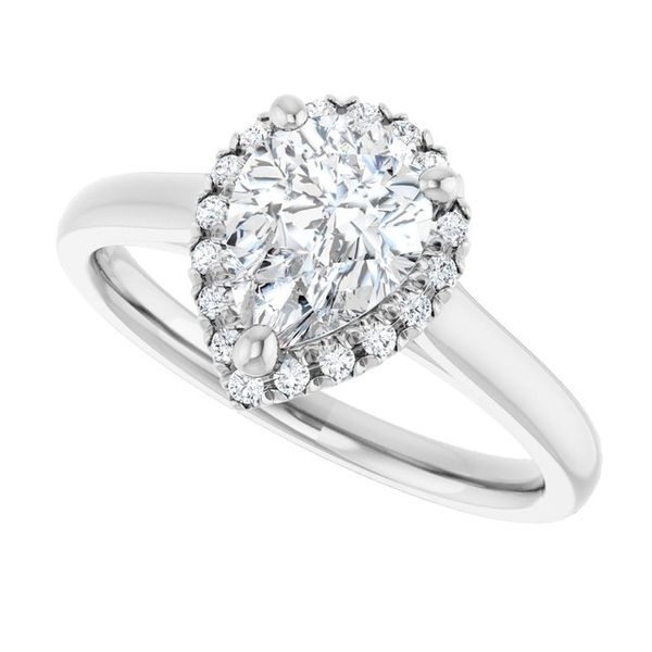 French-Set Halo-Style Engagement Ring Image 5 The Jewelry Source El Segundo, CA