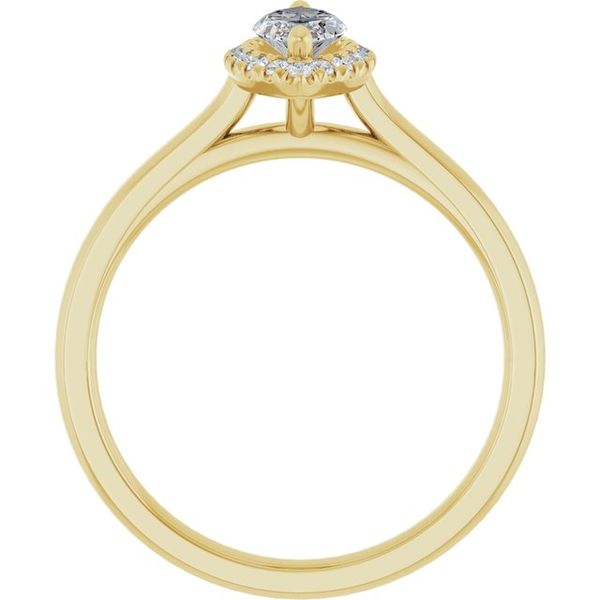 French-Set Halo-Style Engagement Ring Image 2 The Jewelry Source El Segundo, CA