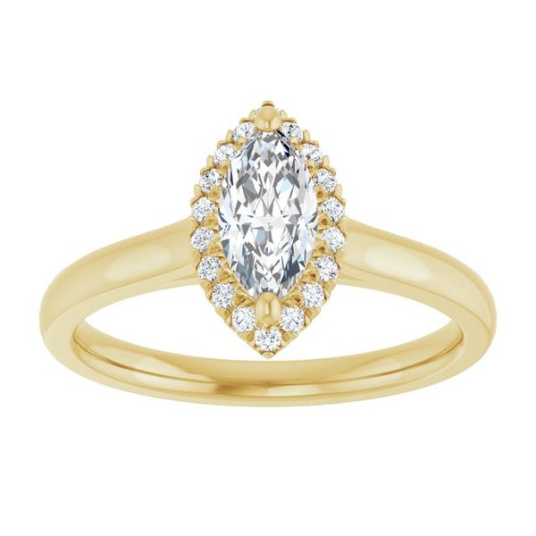 French-Set Halo-Style Engagement Ring Image 3 Perry's Emporium Wilmington, NC