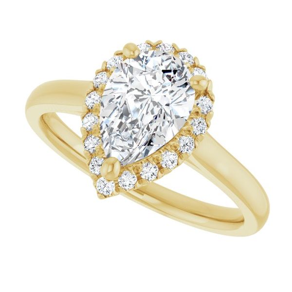 French-Set Halo-Style Engagement Ring Image 5 MurDuff's, Inc. Florence, MA