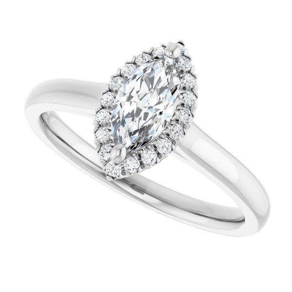 French-Set Halo-Style Engagement Ring Image 5 The Jewelry Source El Segundo, CA