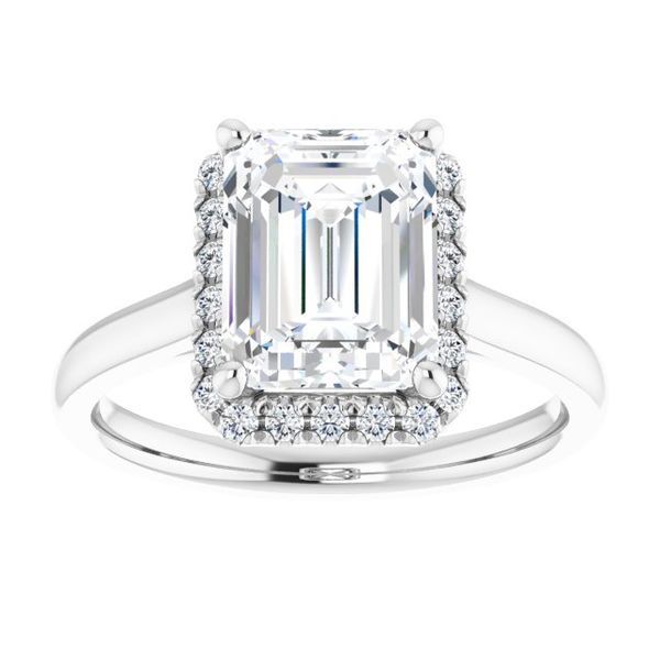 French-Set Halo-Style Engagement Ring Image 3 L.I. Goldmine Smithtown, NY